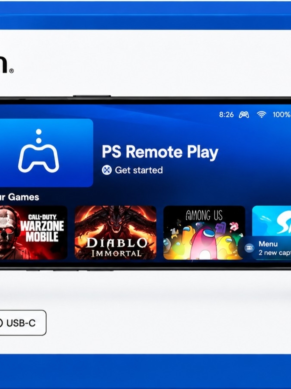 Sony PS Remote Play App Interface - Blue UI